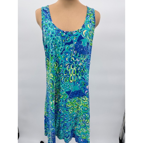 Lilly Pulitzer Women's Sleeveless midi Blue Green Colorful Print - Picture 1 of 9